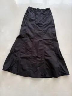 GU フレアマキシロングスカート ブラック 無地　Ｍ