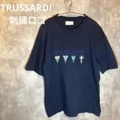 r*r様 TRUSSARDI トラサルディ 刺繍ロゴ Tシャツ ネイビー M 古のサムネイル