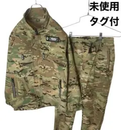 未使用タグ付き迷彩カモフラ柄ミリタリージャケット上下セットアップのサムネイル