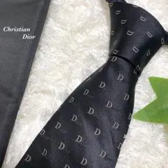Dior ディオール　ネクタイ　黒　文字柄　激レア　お洒落　シンプル　ビジネス