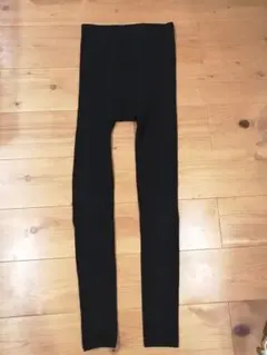 犬印　裏起毛　レギンス　黒　L～LL
