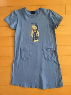 Tabatha CRAYON クマのイラスト ワンピース 130 ブルー