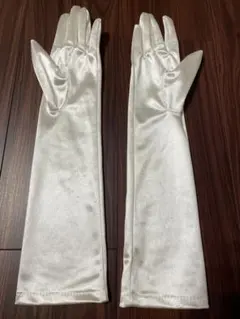 アイボリー サテン ロンググローブ