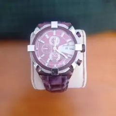 希少 ロンシャン フランス製 エナメル パープル レザー ブレスレット 