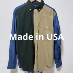 Made in USA コーデュロイ　デニム　切り返し　シャツ