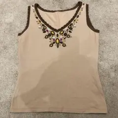 ストロベリーフィールズ ストーン風飾りがオシャレなカットソー タンクトップ