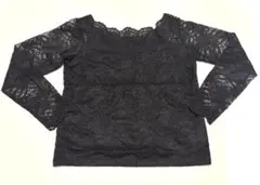 黒 レース 長袖 トップス　インナー　総レース