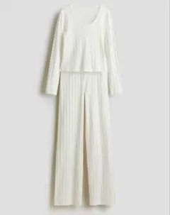 H&M 長袖ホワイトパジャマセット 140/150