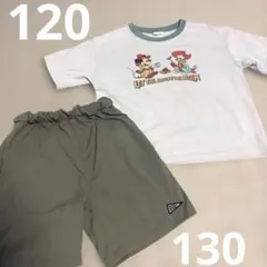 ディズニー Tシャツ ハーフパンツ 2点セット　ラーゴム　グリーンカーキ系