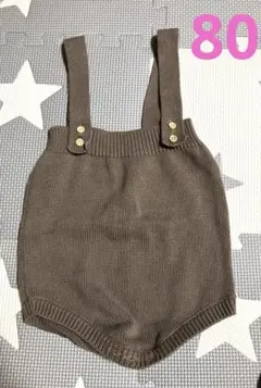 匿名配送　ベビー　韓国　gil&niya ブラウン　ニット　ロンパース 80cm