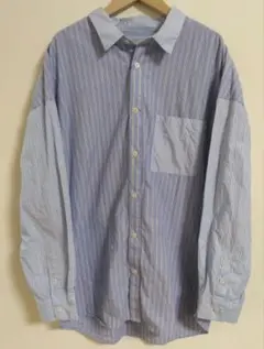 SENSE OF PLACE メンズ ストライプブロックドシャツ BLUE