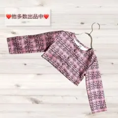 美品❣️【SHEIN】ピンクツイード風トップス5Y