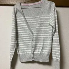 GU カーディガン　M ボーダー Vネック