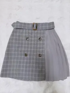 INGNI チェック柄フレアスカート ベルト付き