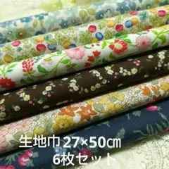 SS-13まとめ売りハギレカットクロスパッチワーク6枚セット27×50cm 小花