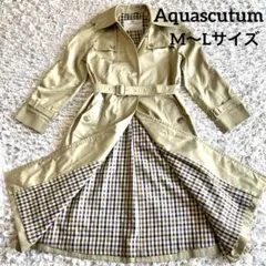 Aquascutum ステンカラーコート Aqua5 ロング　カーキ　Lサイズのサムネイル