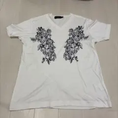 【美品】EPoca 花柄刺繍 メンズVネックTシャツのサムネイル