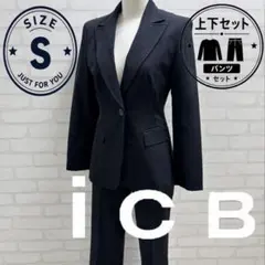 【美品】iCB パンツスーツ セットアップ カジュアル ゆったり ブラック 2026年最新】iCB カラー：ブラック系 レディース ビジネス パンツ