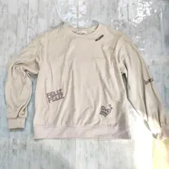 美品 add COLOR コーデュロイ風リブスウェット 刺繍チュニック 白 M
