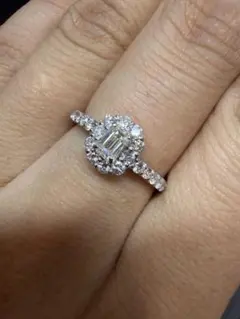 PT900プラチナ×エメラルド0.41ct×ダイヤ0.21ct リング指輪11号 - メルカリ