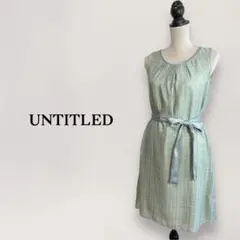 アンタイトル /リボン付き ノースリーブワンピース/フォーマル/サテンワンピース