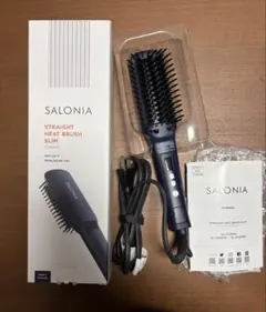 【海外対応】SALONIA ストレートヒートブラシ スリム NAVY