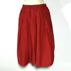 美品！クレスピ Crespi 赤 グログラン フレアスカート 【38】日本製