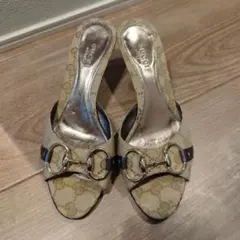 GUCCI ベージュ スリングバックパンプス 34.5