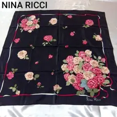 ニナリッチ　花柄　シルクスカーフ