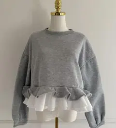 Myu 裾フリル裏起毛オーバートップス