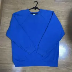80s 90s USA製 Tultex スウェット 無地 青 裏起毛 XL 古着