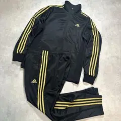 Adidas　アディダス ジャージ　セットアップ　上下 ブラック　ゴールド M