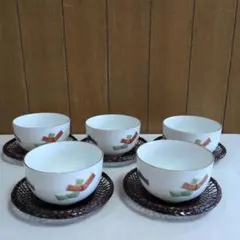 橘吉　湯呑み　らんたい漆器茶托　5客セット