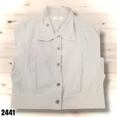 LOEFF 美品 ベージュ ノーカラー ベスト サイズ1 2441のサムネイル
