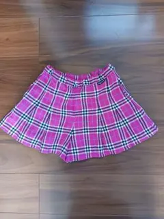 メゾピアノ　ピンク チェック柄 ショートパンツ キュロット 140