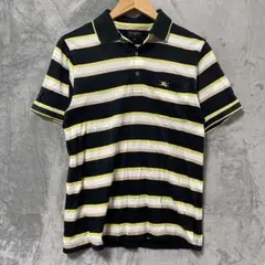 【L1405】Burberry golf ボーダーポロシャツ サイズM ブラックのサムネイル
