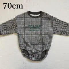 フタフタ バースデイ ロンパース グレー70cm 70 初節句 フォーマル