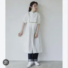 【美品】 idem　チャイナチロリアンワンピース　ワンピース　フリーサイズ　花柄のサムネイル