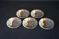 安藤日出武 金彩 波千鳥文 中皿 5客 共箱 - メルカリ