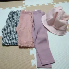 80cm　レギンス3本セット帽子付き