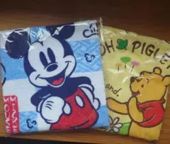 【非売品】ディズニー 　ミッキーとプーさん　ミニタオル2枚セット