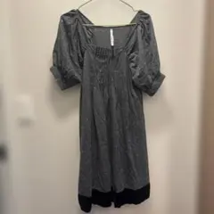 sunaokuwahara 半袖ひざ丈ワンピース グレー