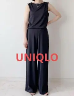UNIQLO クレープジャージーノースリーブT ストレートパンツ　セットアップ