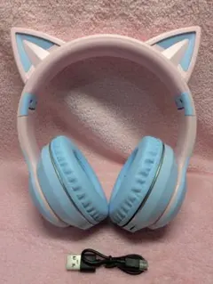 YOWU SELKIRK 猫耳ゲーミングヘッドホン 水色 - メルカリ