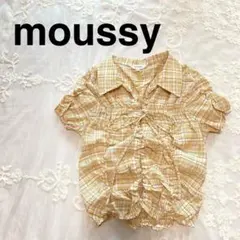 新品　MOUSSY マウジー　シャーリングリボンシャツ チェック柄のサムネイル