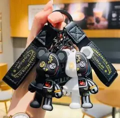 クマ型キーホルダーセット 黒と白