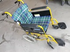 カワムラサイクル 青と紫のチェック柄 介助用車椅子 - メルカリ