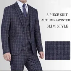 スーツ メンズ 在庫サイズM,L,XL,2XL 一つボタン 3ピーススーツ