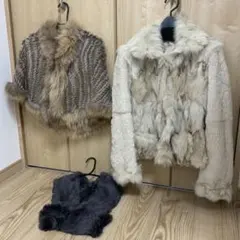 タグ付き 未使用品 バルマン カシミヤフードポンチョ フォックスファー