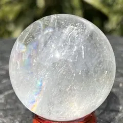 ✨透明度とほんのりレインボー✨レインボー ヒマラヤ水晶 丸玉 天然石 原石 置物